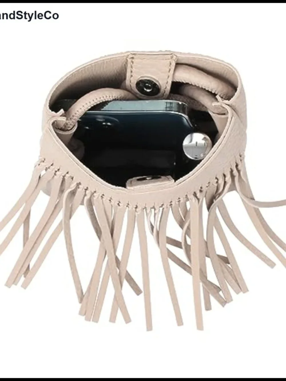 Women Mini Fringe Tassel PU Leather Hobo Crossbody Bag Cell Phone Pouch Wallet